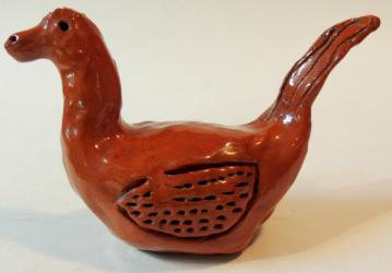 Large Redware Bird Whimsy