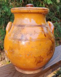 Decorated Ovid Jar with Lid