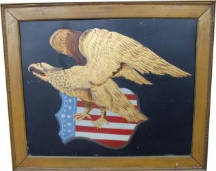 Folk Art Tole Eagle and Federal Shield
