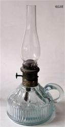Aqua handled Oil Lamp