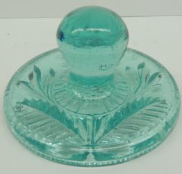 Rare Dated Pressed Glass Butter Stamp