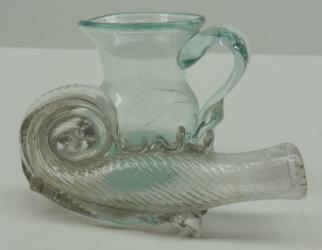 Early Pattern Molded Seahorse Scent Bottle