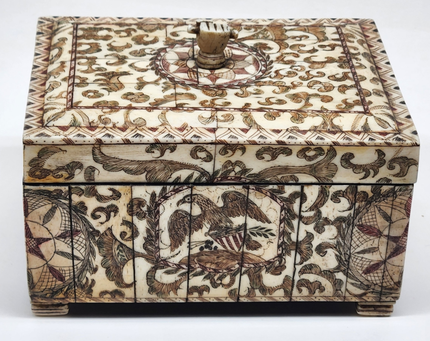 Early American Scrimshaw Box