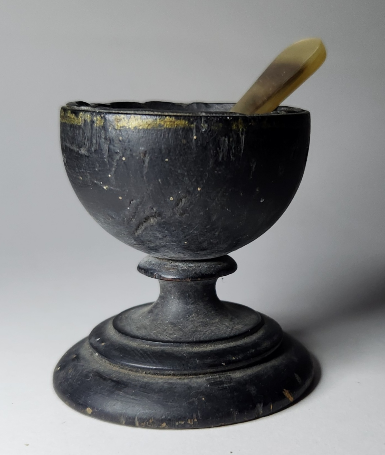 Early Painted Salt and Bone Spoon