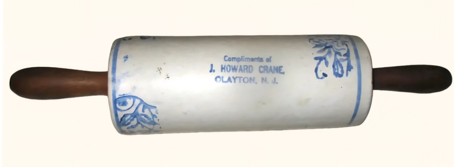 Rare Clayton NJ Advertising Rolling Pin