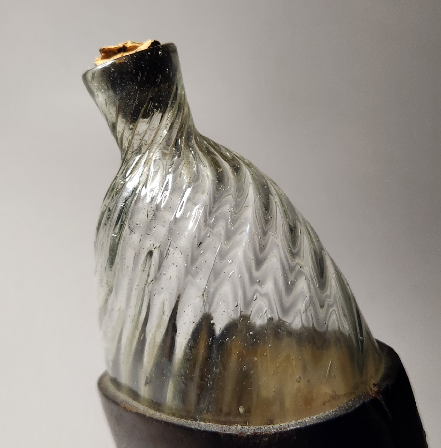Early Leather Covered Bottle, Pre Civil War