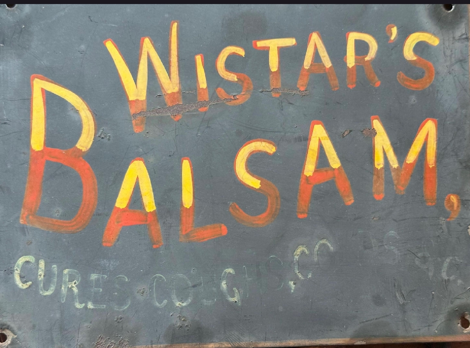 Tin Wistar Advertising Sign